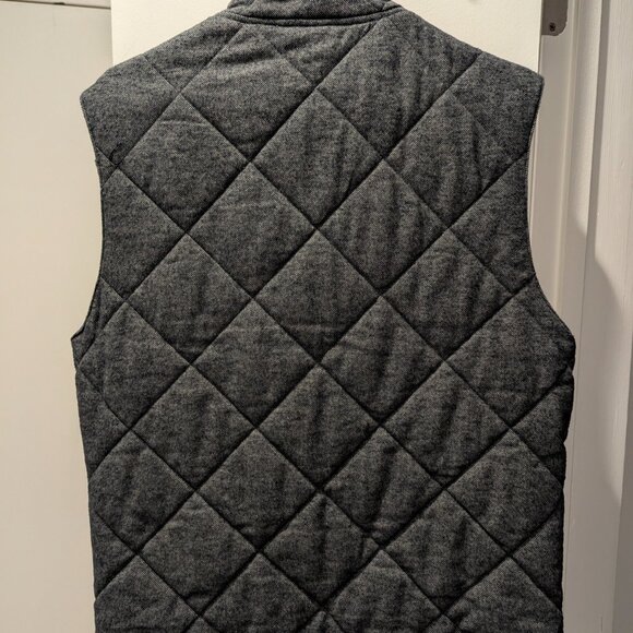 Banana Republic Full Zip Quilted Mens Charcoal Grey Vest (M) - Picture 2 of 3